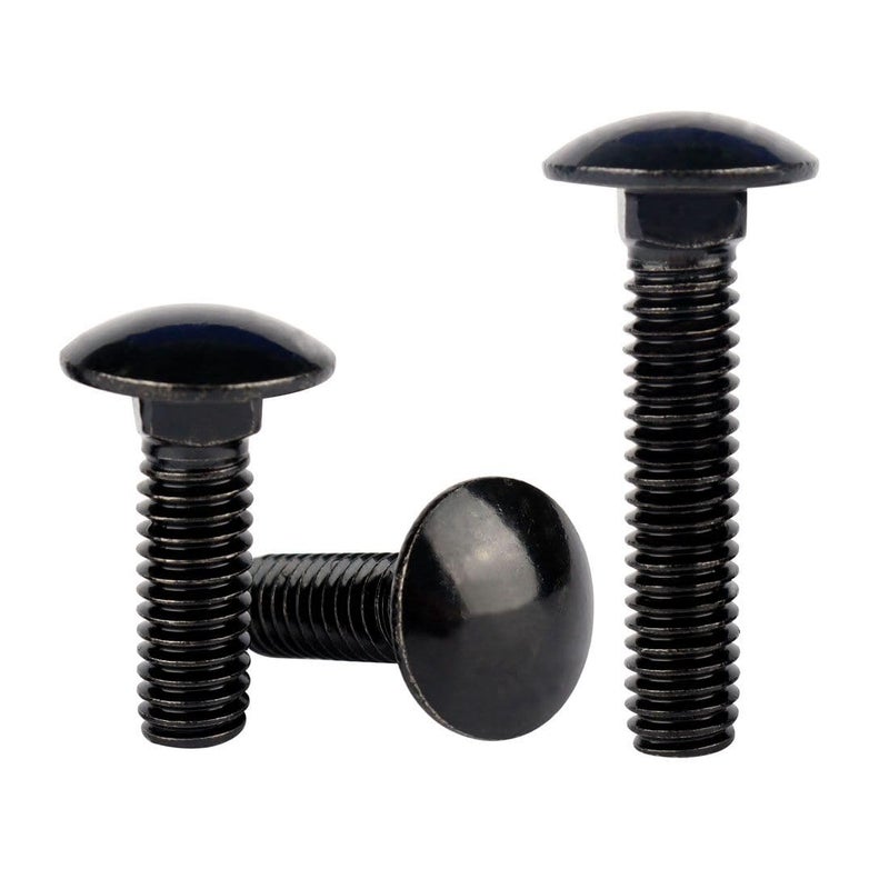 VAMUOEFL 1/2-13 x 2 Carriage Bolts Screws Black Finish, Round Head Square Neck, 304 Stainless Steel 18-8, UNC Full Machine Coarse Thread, 5Pcs - Image 4